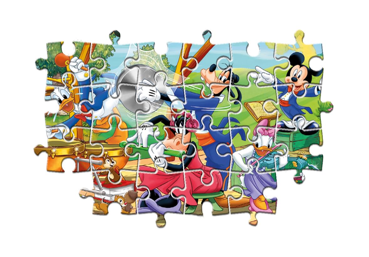 Clementoni Mickey and Friends Supercolor Maxi Puzzle 24 Pieces, Ages 3+ - Made in Italy