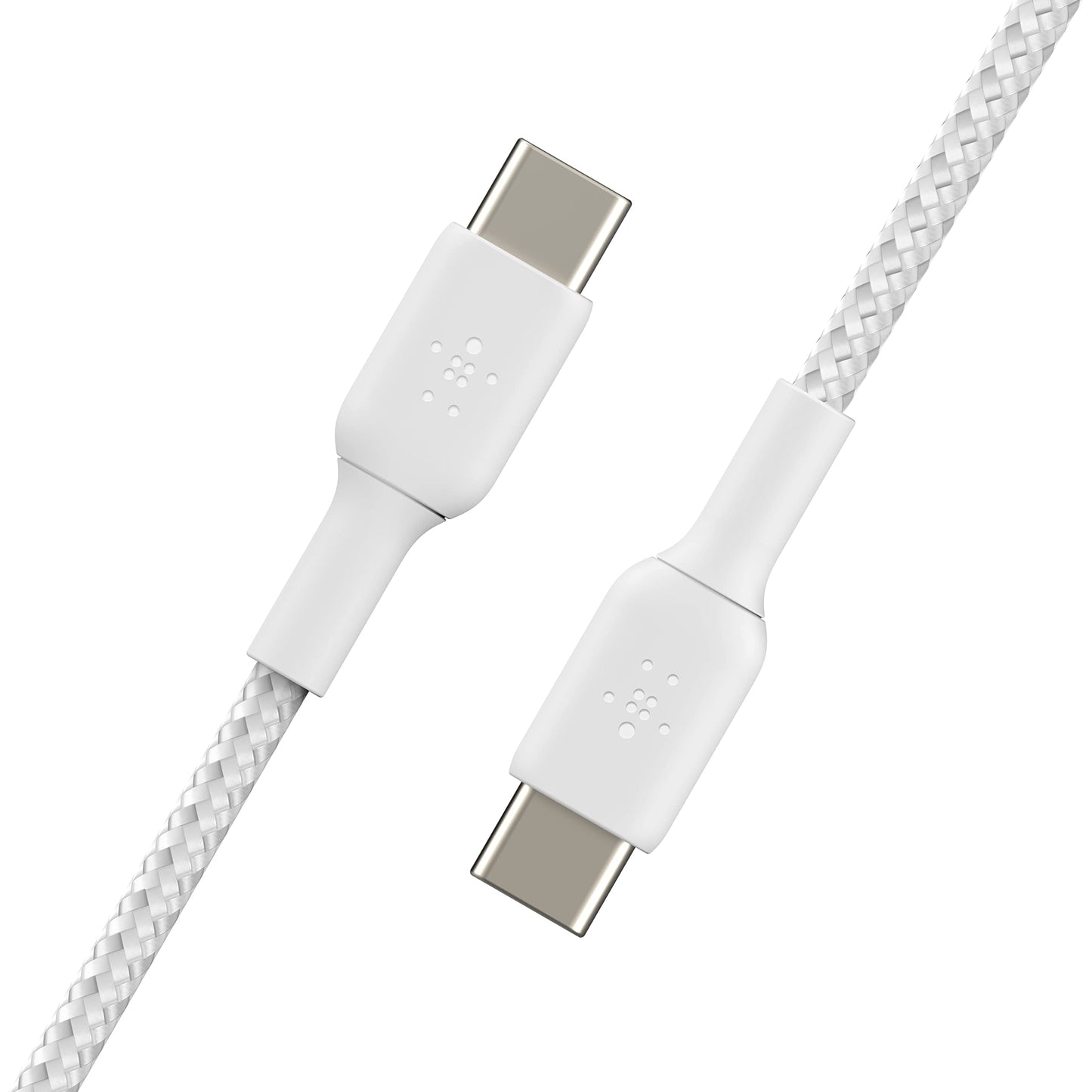 Belkin BoostCharge braided USB C fast charger cable 2m, 2pack, White - Made in Vietnam