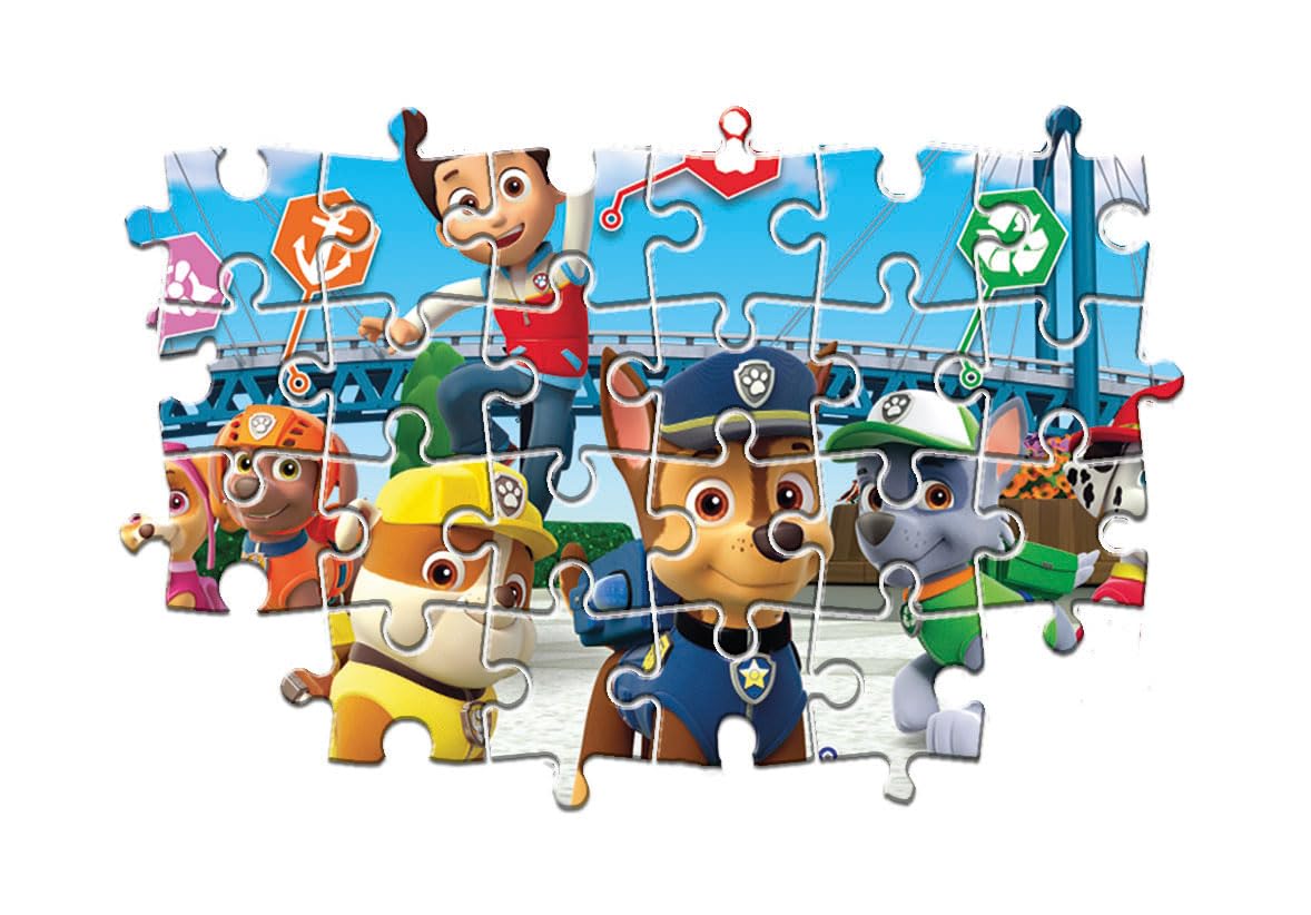 Clementoni Paw Patrol Supercolor Puzzles for Children, 24 Pieces, Ages 3+ - Made in Italy