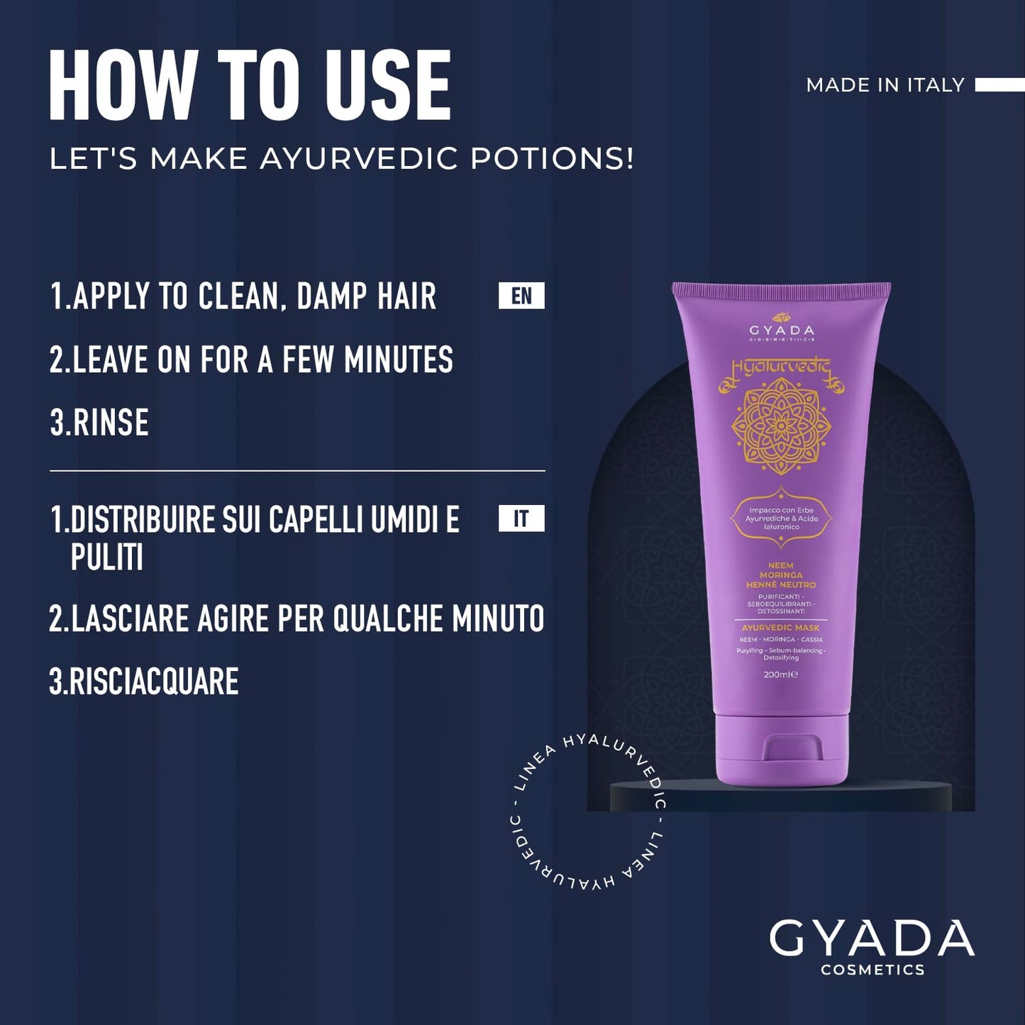 GYADA COSMETICS Professional Treatment for Oily Hair 200ml - Made in Italy