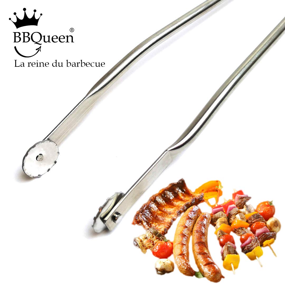 Grillup 30 cm Stainless Steel Barbecue Tongs with Wheels – Made in France