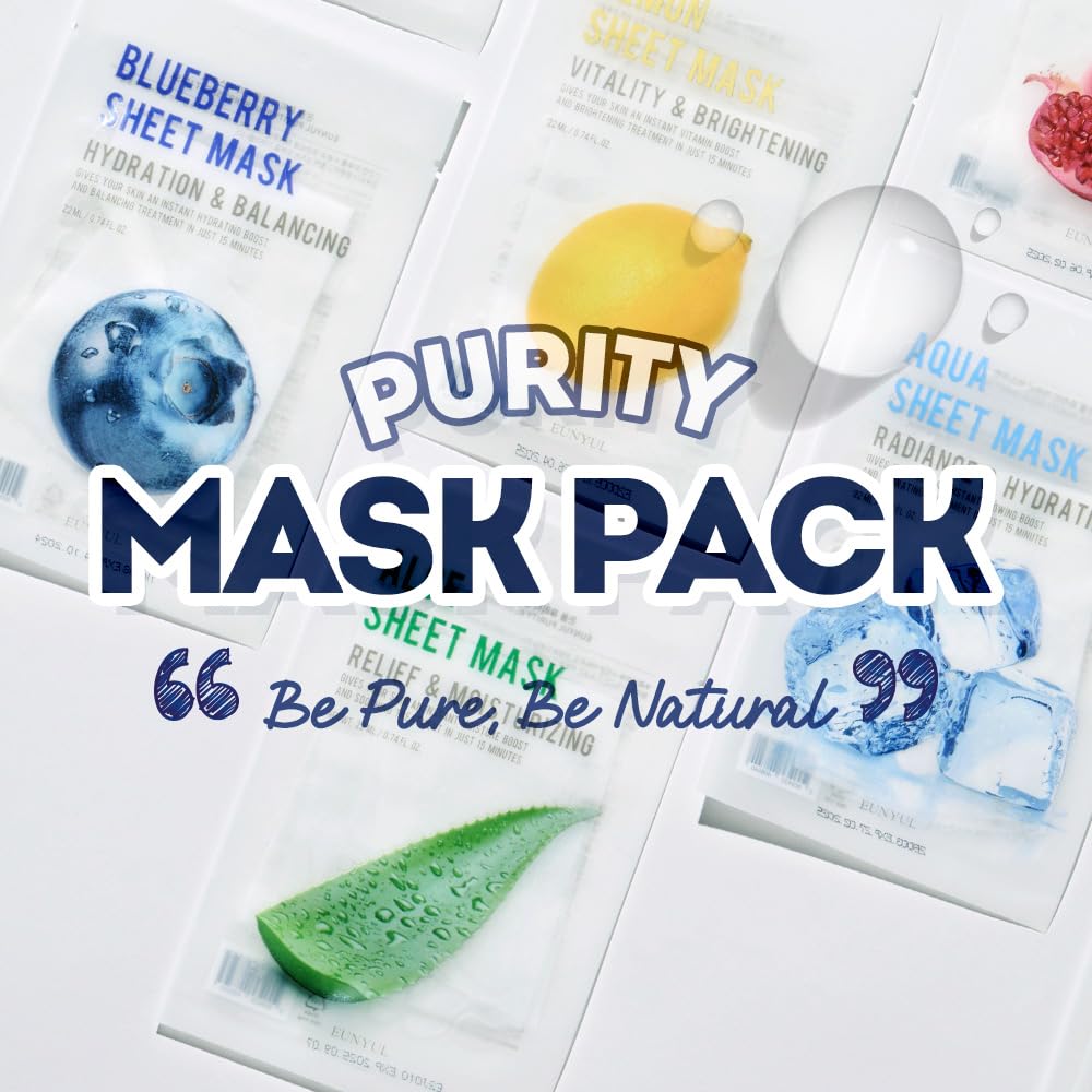 EUNYUL Purity Sheet Mask Set [PACK OF 8] - Made in Korea