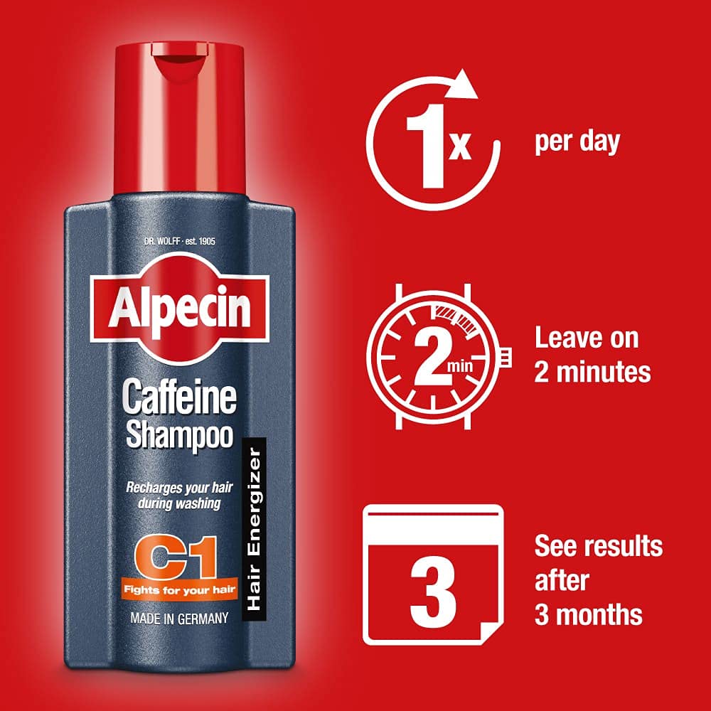 Alpecin Caffeine Natural Hair Shampoo 375ml x2 - Made in Germany