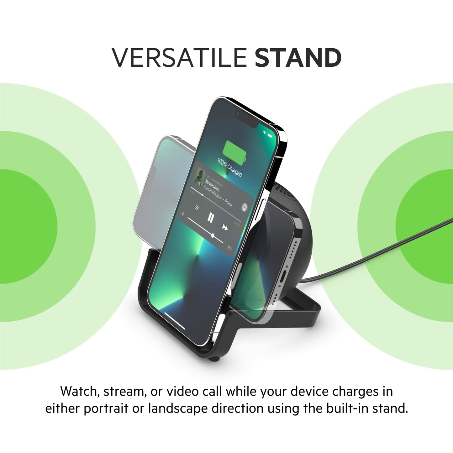 Belkin SoundForm Wireless Charger Bluetooth Speaker (Black) - Made in Vietnam