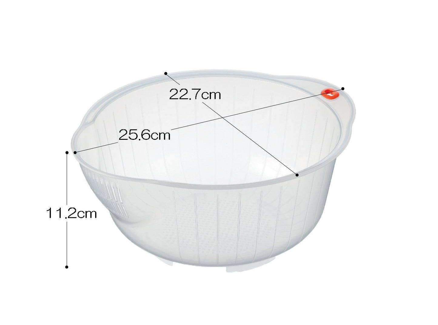 INOMATA NH4ZT77 HIC Inomata.0800 Japanese Vegetable Fruit Rice Wash Bowl, 8-Inch, Clear, Acrylic