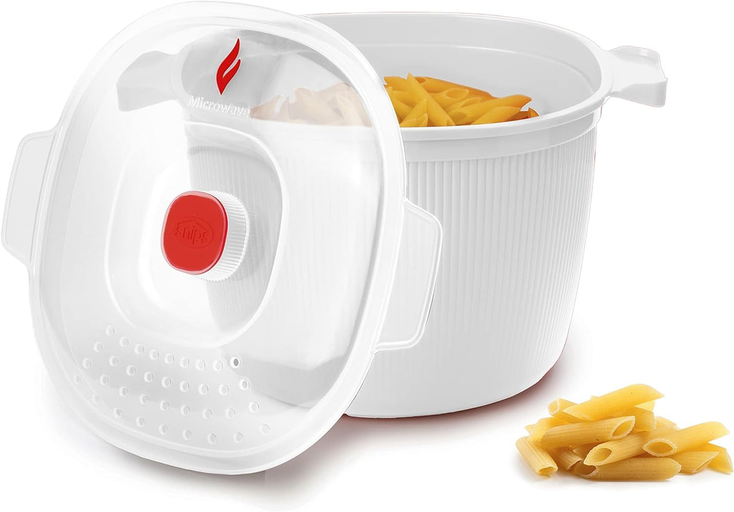 Snips 4L Pasta and Potato Cooker for the Microwave 265 x 22 x 16.5 cm (White) - Made in Italy