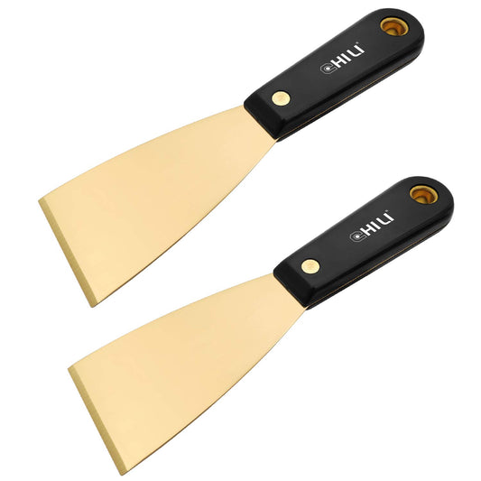 CHILI Tools 2PC. 2" Brass Putty Knife With Nylon Handle - Made In Taiwan