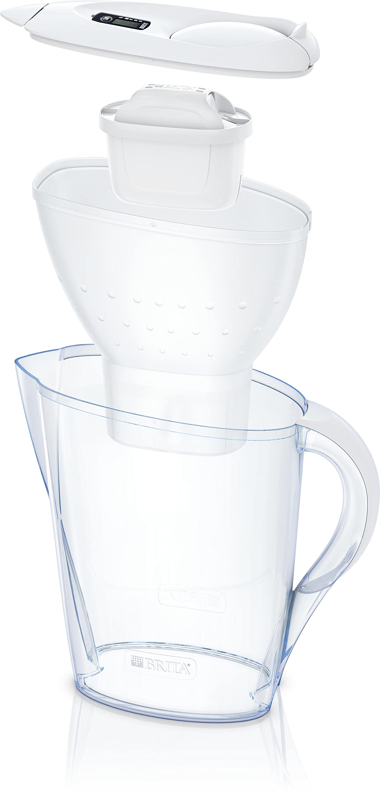 BRITA Marella 2.4L fridge water filter jug + filter cartridges (White) - Made in Germany