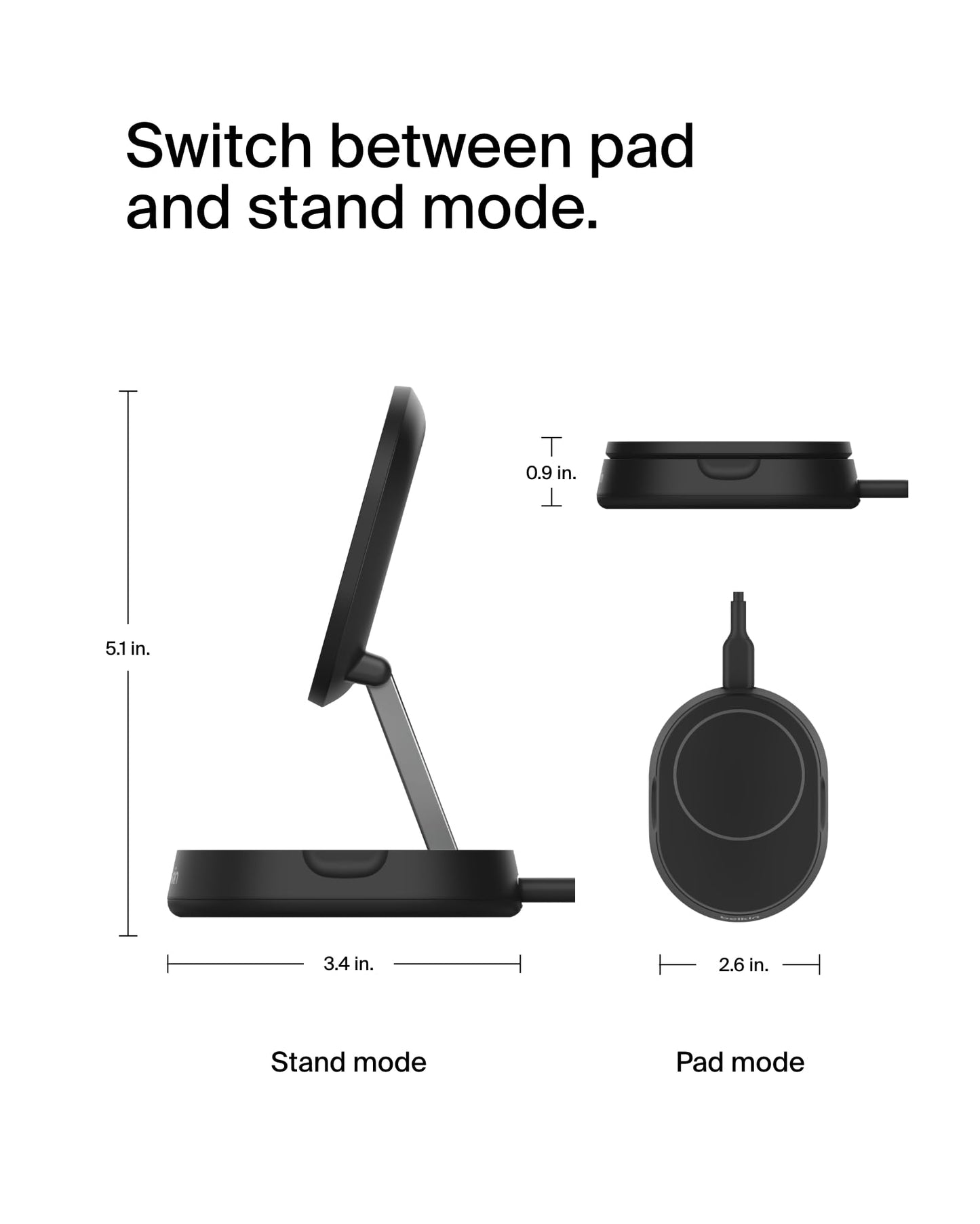 Belkin BoostCharge Pro 15W convertible magnetic wireless charging stand - Made in Vietnam