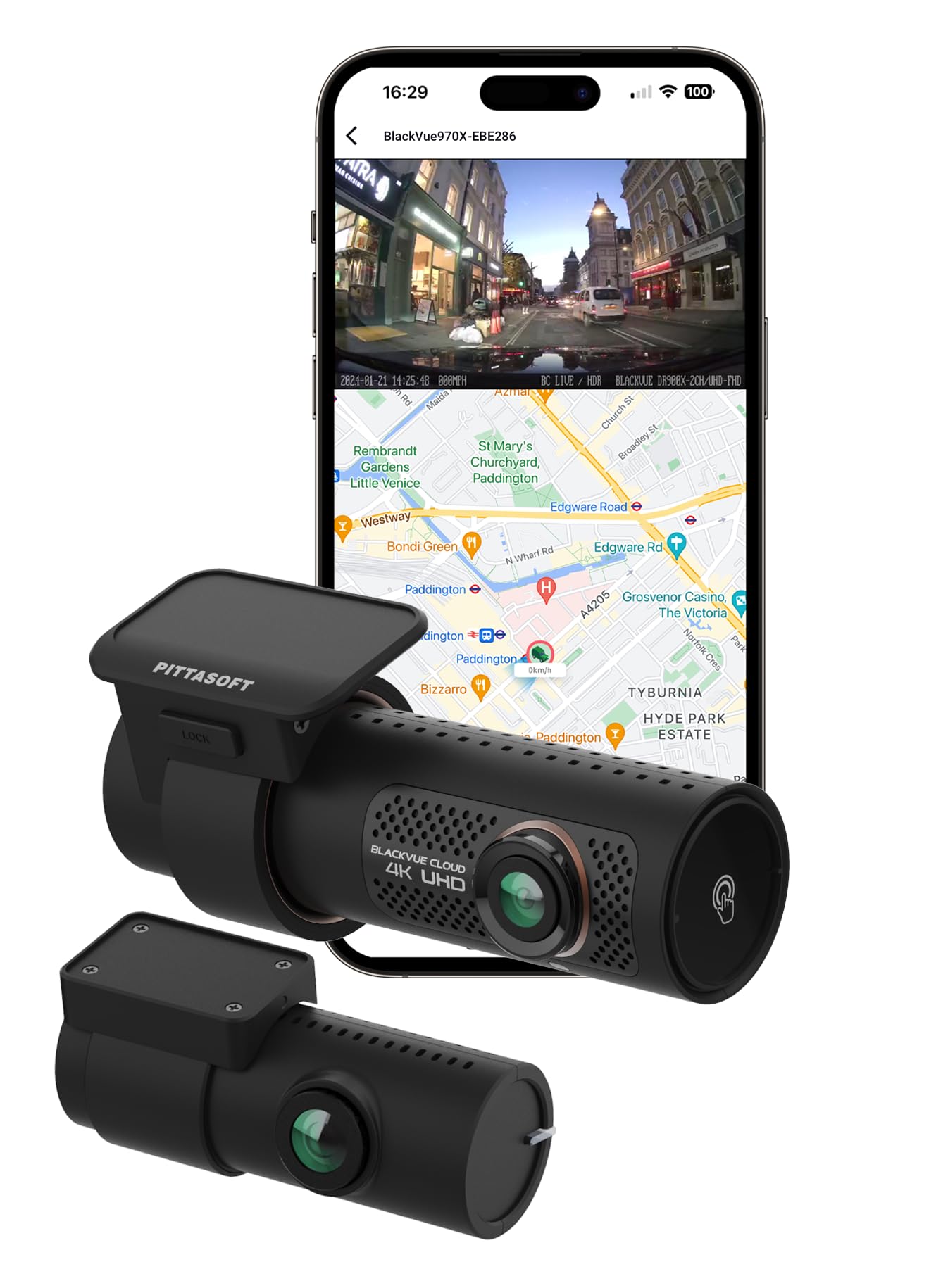 BLACKVUE DR970X-2CH (64 GB) UK Edition - 4K Ultra HD Front & Rear Dash Cam with 8-MP CMOS Sensor - Made in Korea