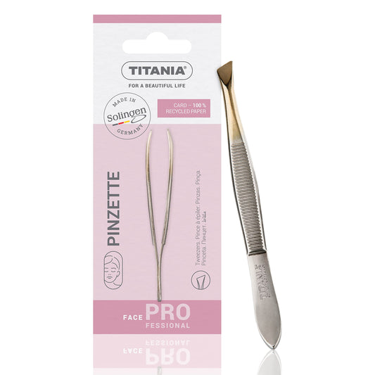 TITANIA Tweezers from Solingen (8 cm, gold-plated) - Made in Germany