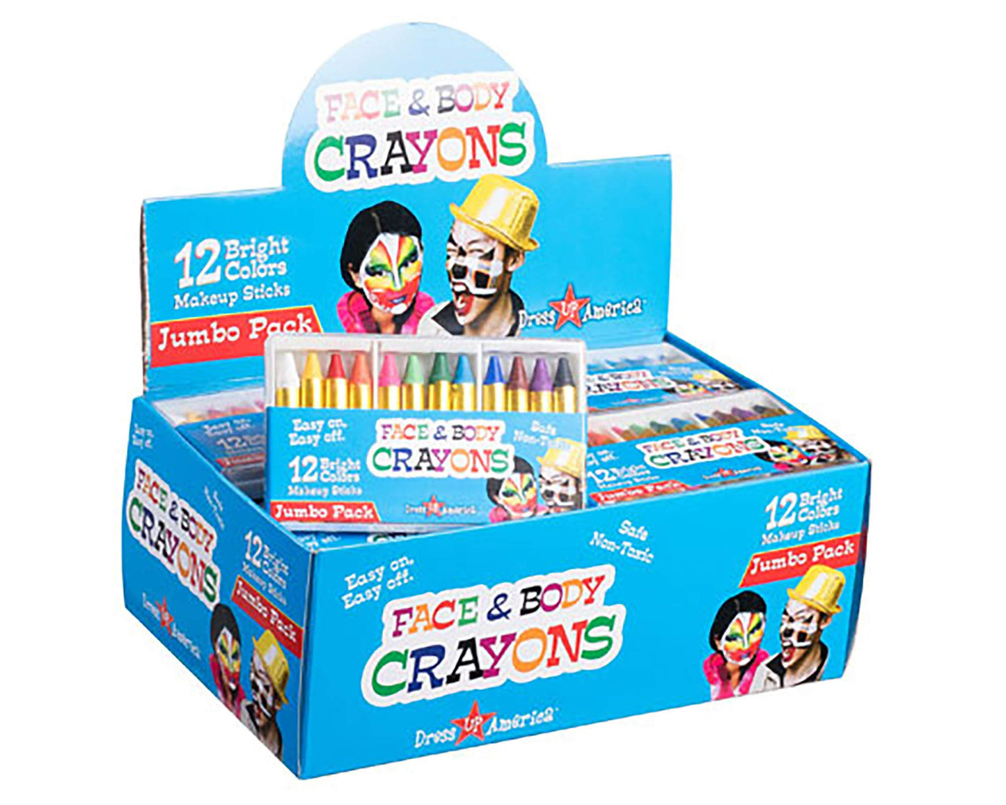 Dress Up America Face Paint Crayons with Artbook & Easy To Follow Facepainting Designs - Made in Taiwan