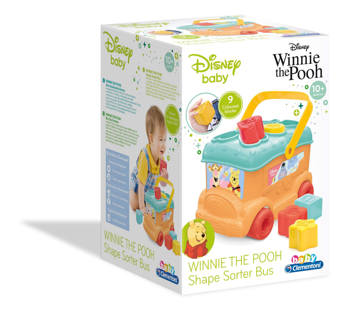 Clementoni Winnie The Pooh Shape Sorter Bus - Made in Italy