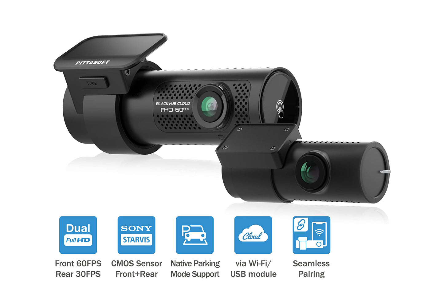 BlackVue DR770X-2CH (64 GB) UK Edition - Full HD Front/Rear Dash Cam with Smooth 60fps Video - Made in Korea