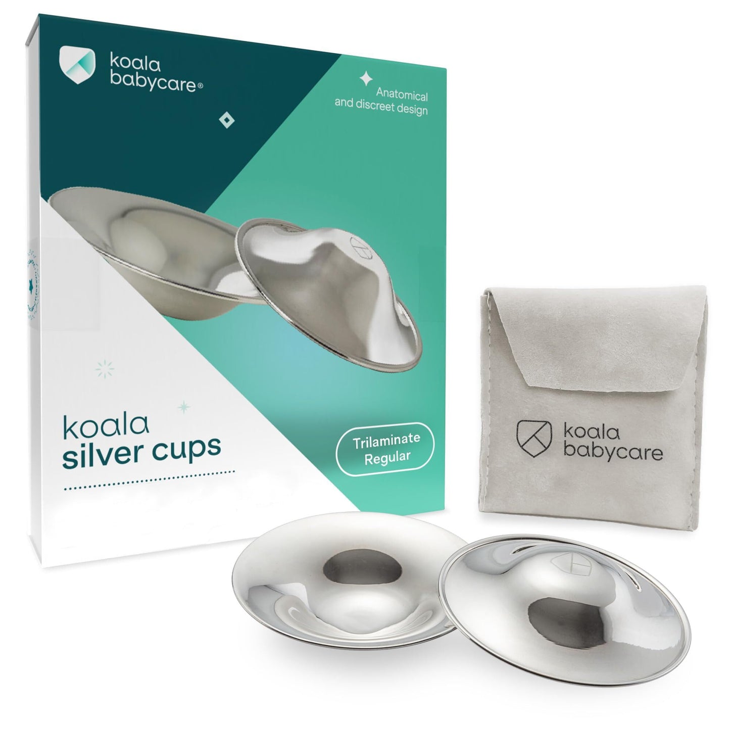 Koala Babycare Silver Nipple Shields for Breastfeeding (Nickel Free) - Made in Italy