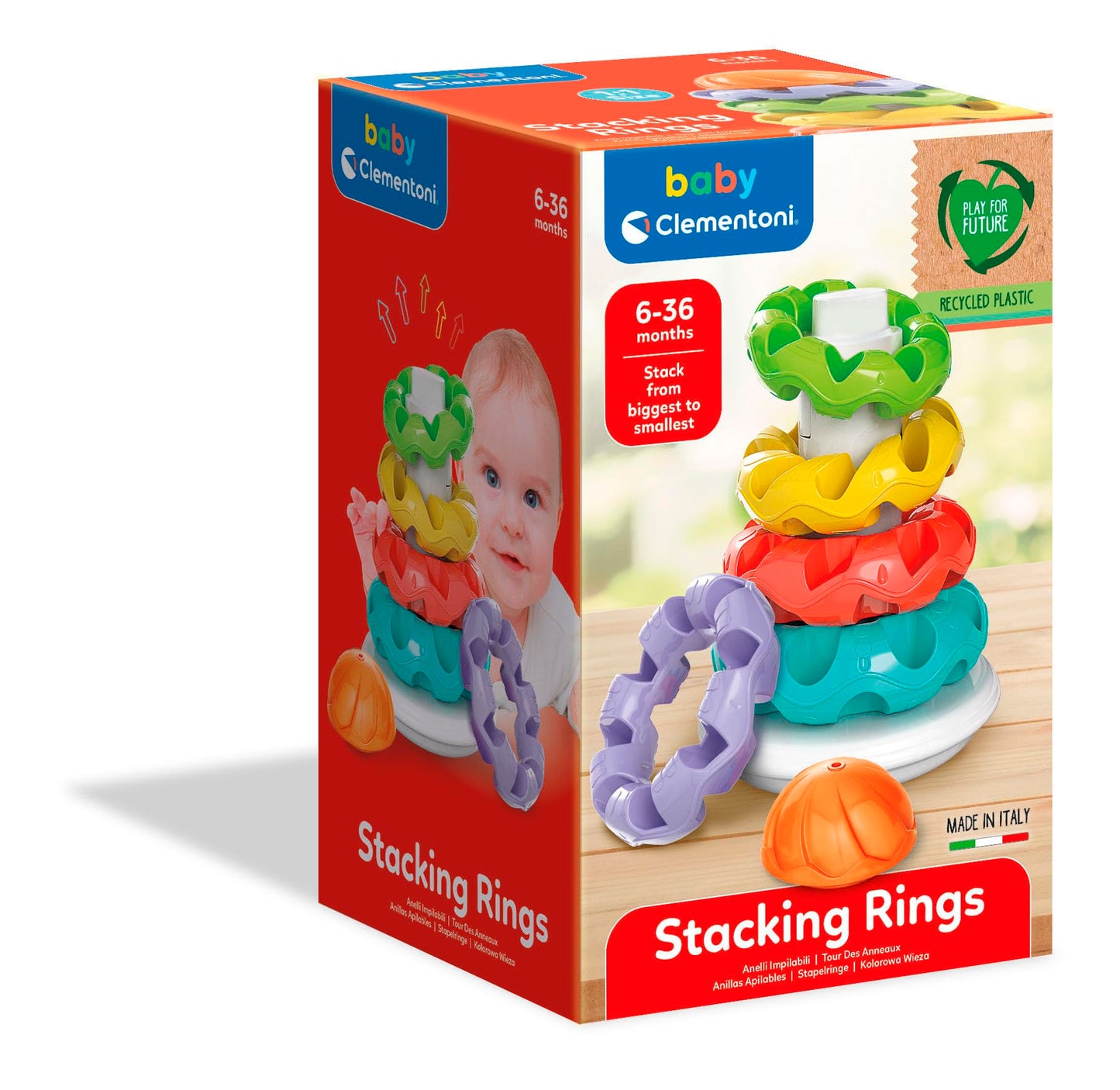 Clementoni Stacking Rings Toy - Made in Italy