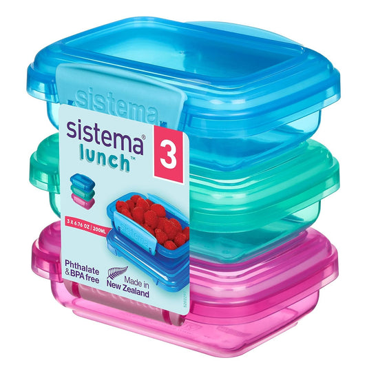 Sistema 200 ml Lunch Food Storage Containers (3 Count) - Made in New Zealand