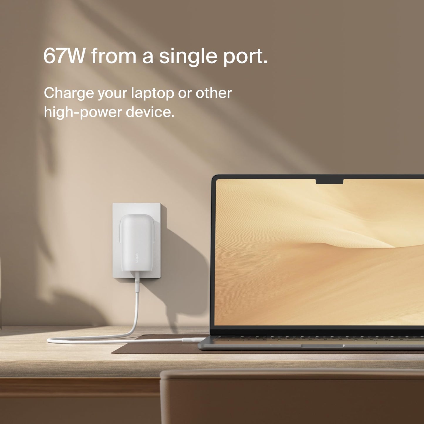 Belkin BoostCharge 3-Port USB-C Wall Charger with PPS 67W, USB-C PD 3.1, USB-C to USB-C cable included - Made in Vietnam