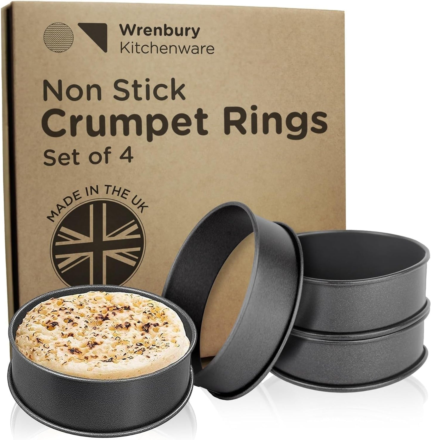 Wrenbury 9cm Large Carbon Steel Cooking Rings (Set of 4) - Made in England