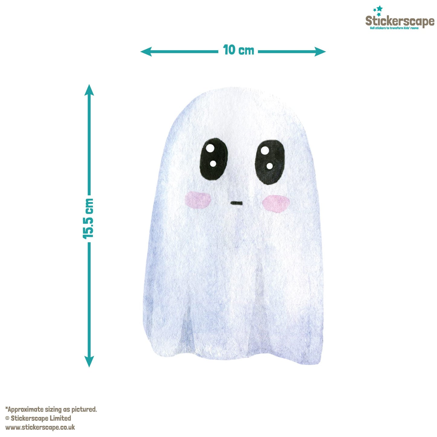 Halloween Ghost Window Stickers Reusable & Cleanly Removable (Cute Ghosts 3 Sheets) - Made in UK