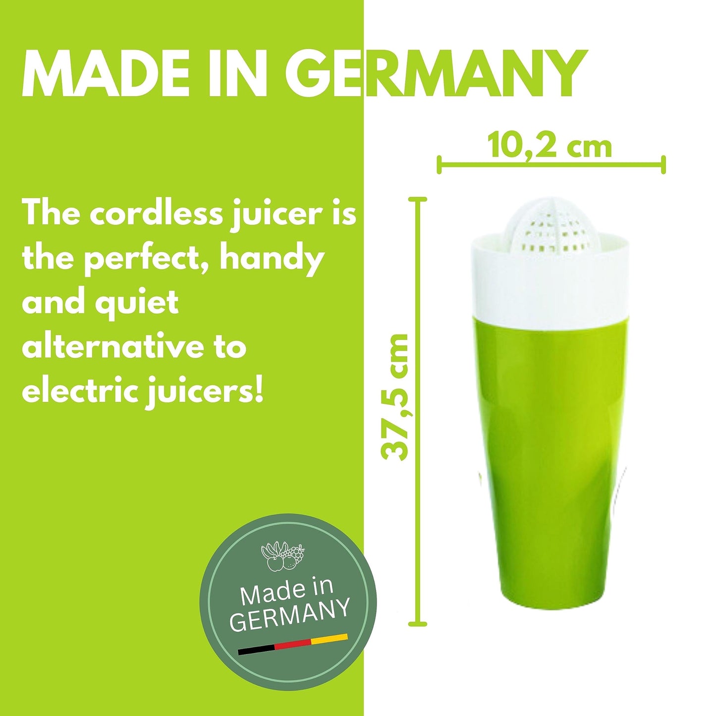 Shakin' Juicer Portable BPA-free Juice Squeezer for Vegetables & Fruit -  Made in Germany