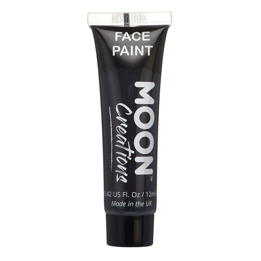 Moon Creations Face & Body Paint Tubes | Black | 12ml - Made in UK