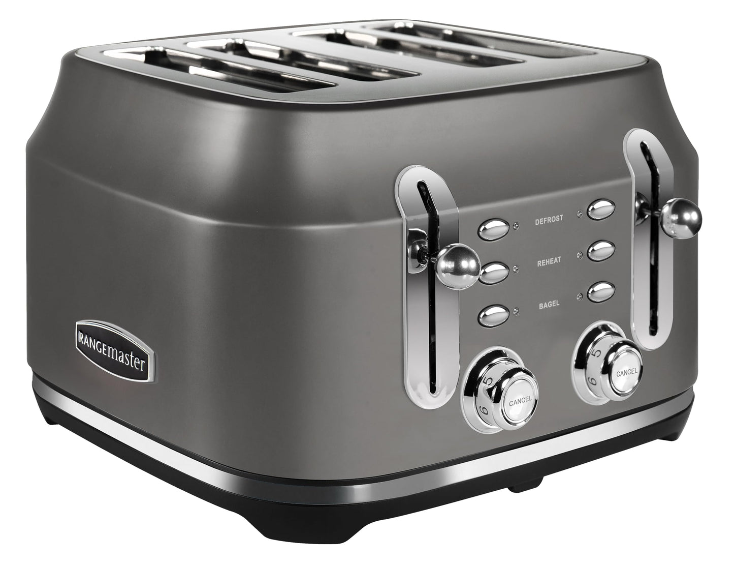 Rangemaster RMCL4S201GY Classic Grey 2.1kW 4 Slice Toaster - Made in UK