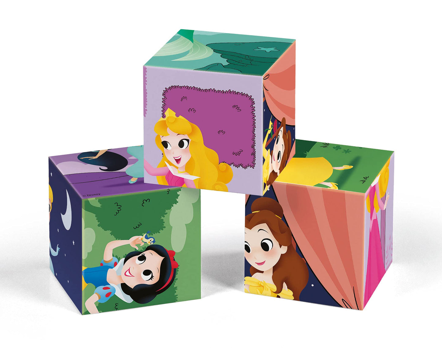 Clementoni Puzzle Cube Princess Disney 12pcs, 100% Recycled Materials (Age 3) - Made in Italy