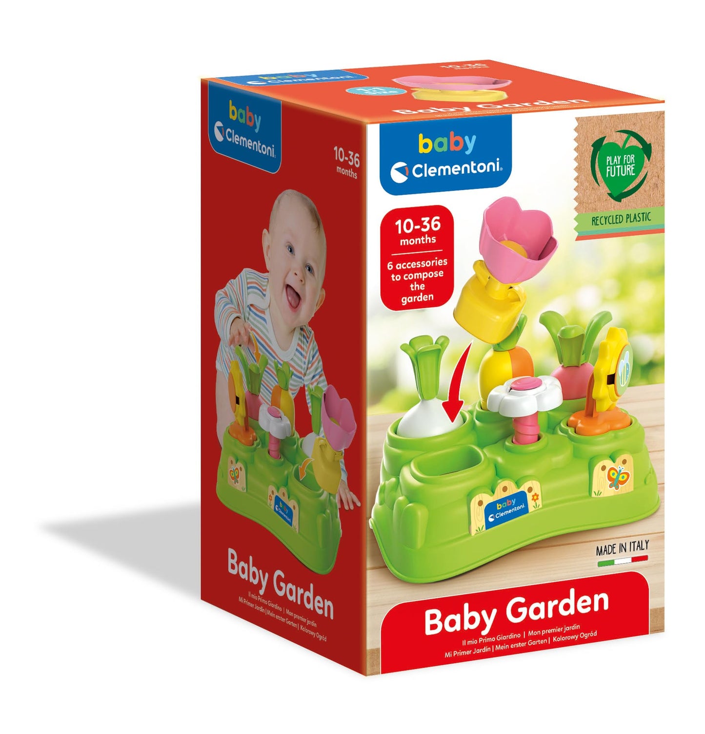 Clementoni Baby Gardening Set Sensory Play for 10+ Months, Eco Friendly - Made in Italy