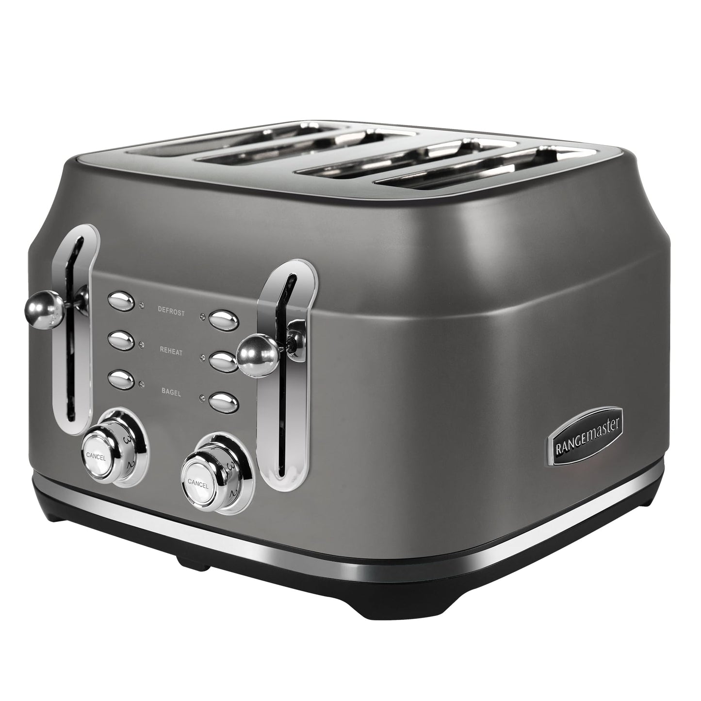 Rangemaster RMCL4S201GY Classic Grey 2.1kW 4 Slice Toaster - Made in UK