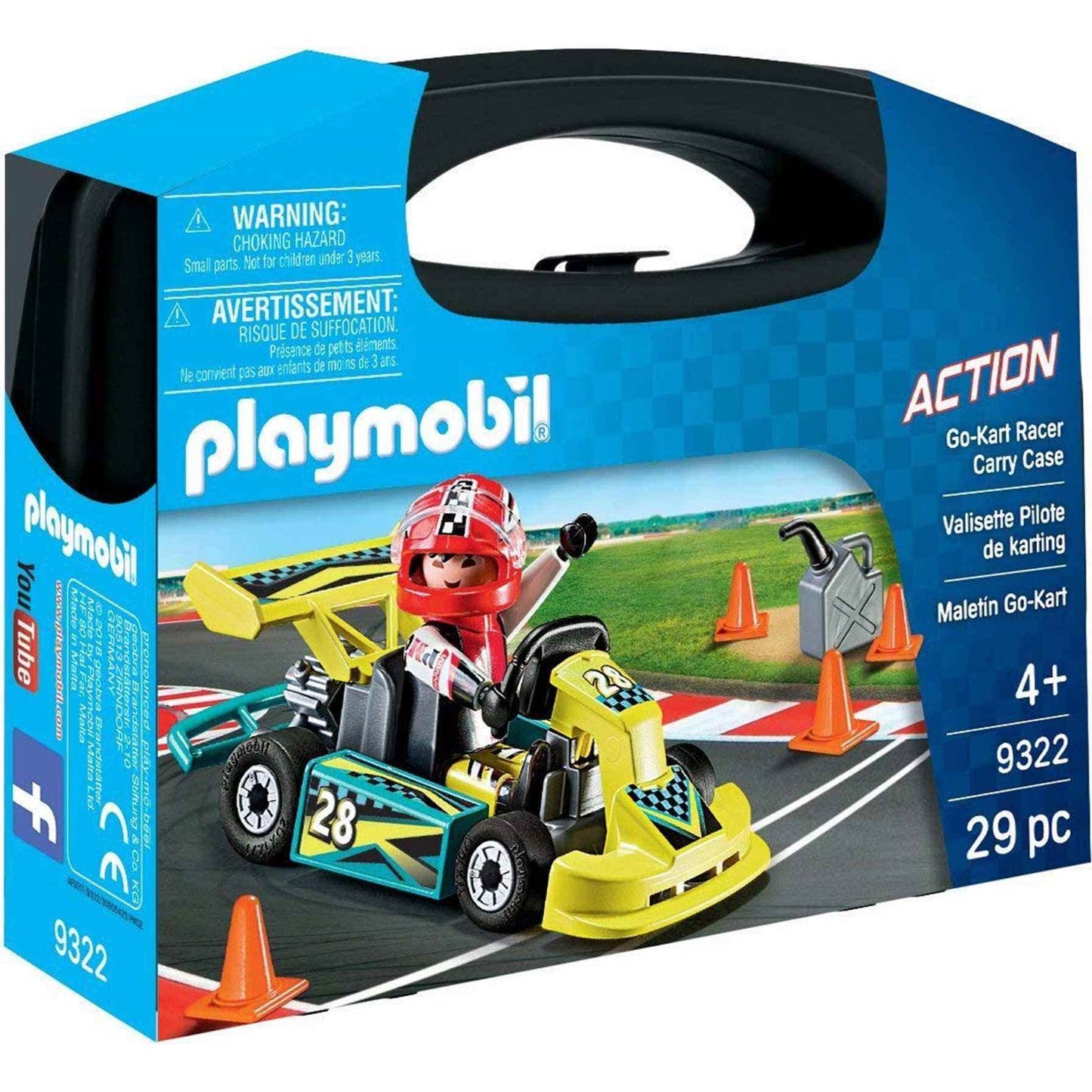 Playmobil Action Go-Kart Racer Small Carry Case - Made in Germany, Malta, Tunisia & Spain