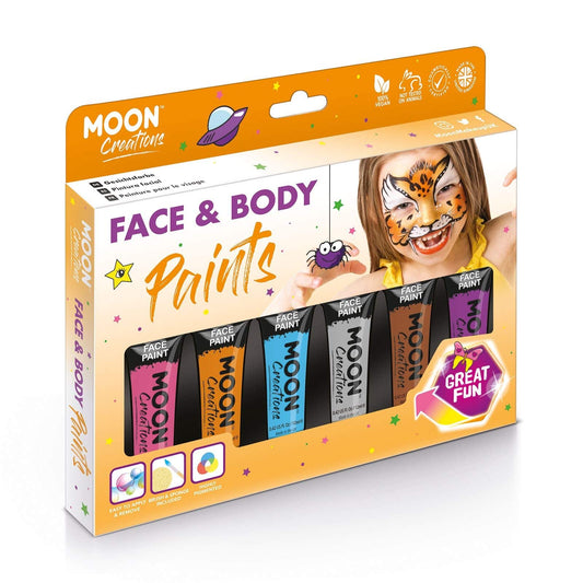 Moon Creations Face & Body Paint Tubes | Adventure Boxset | 12ml - Made in UK