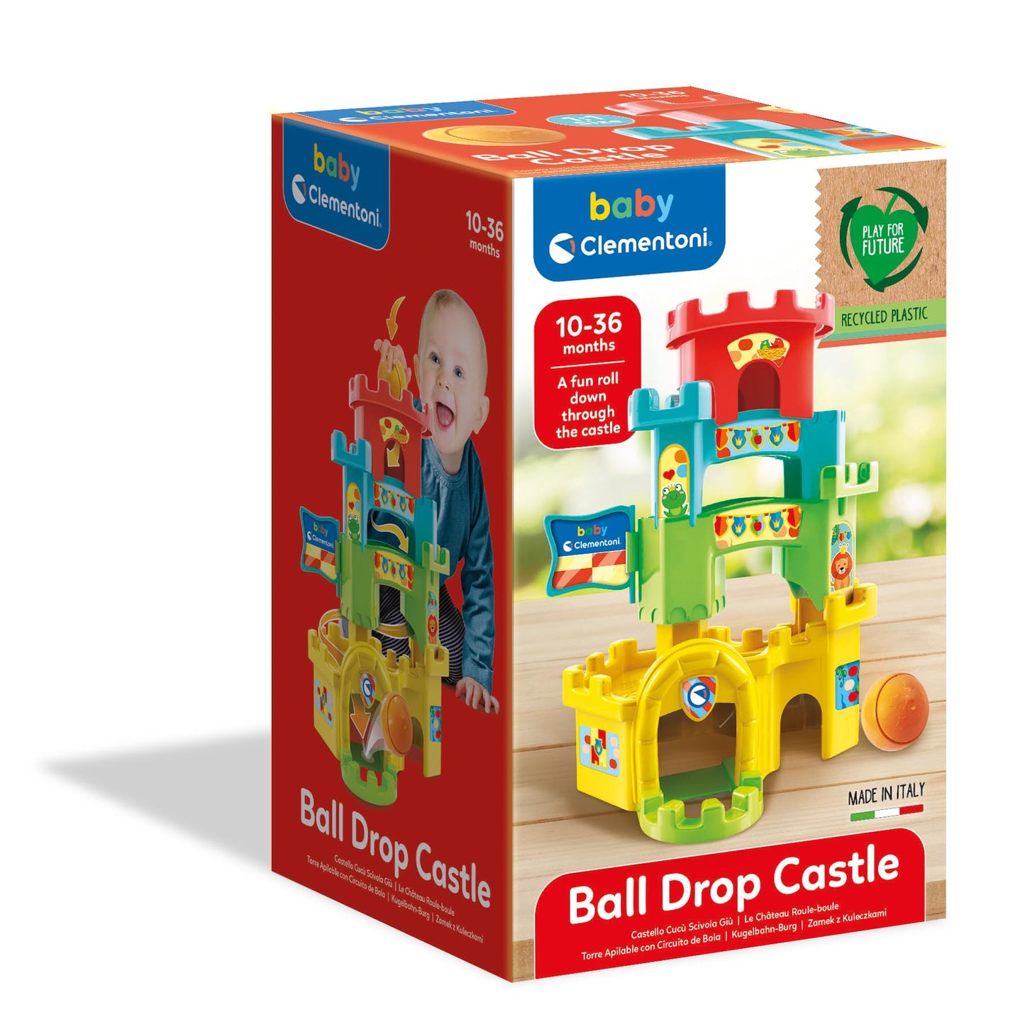 Clementoni Baby Roll and Drop Fun Castle - Made in Italy