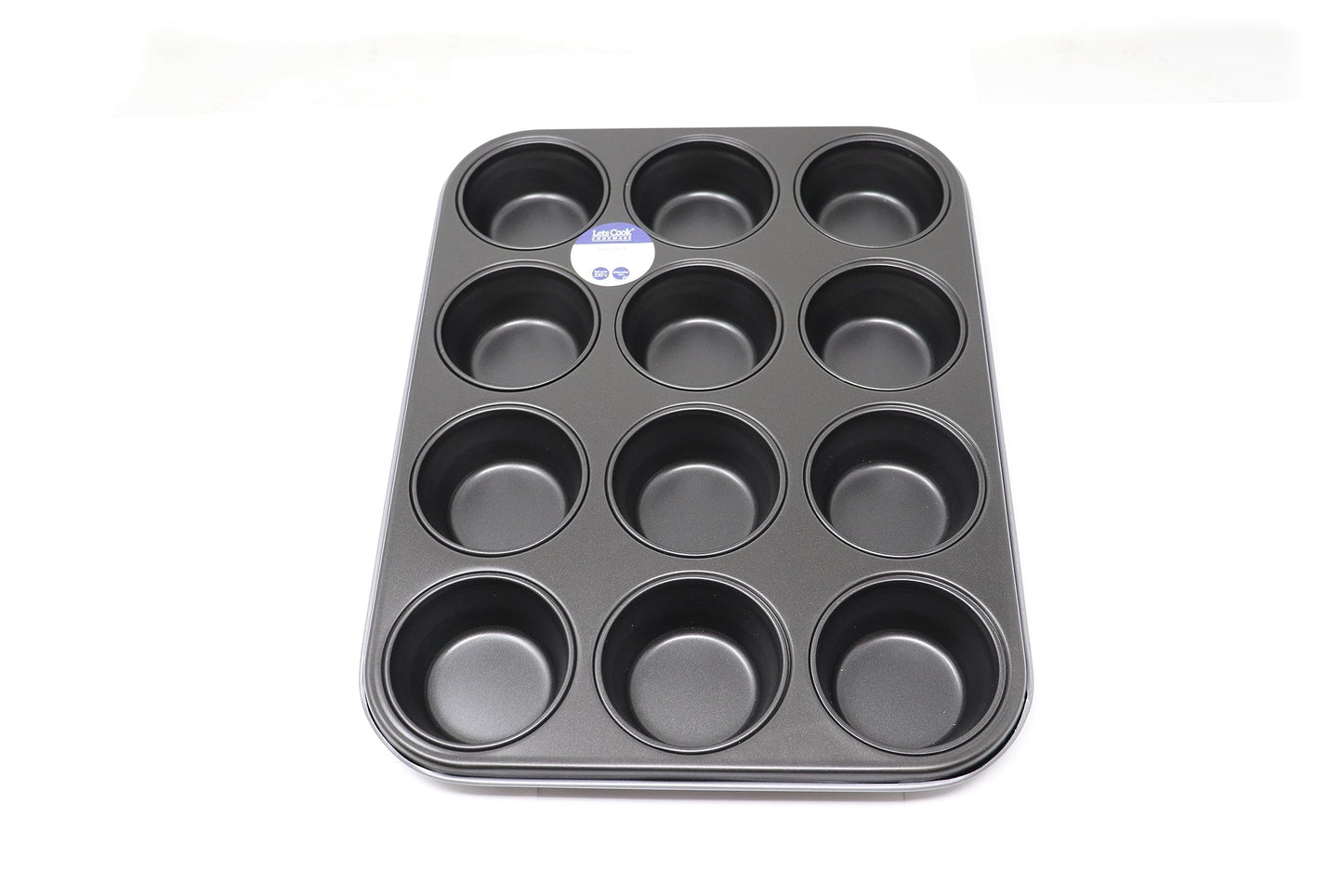 Lets Cook Cookware 12 Hole Muffin Cupcake Tin - Made in UK