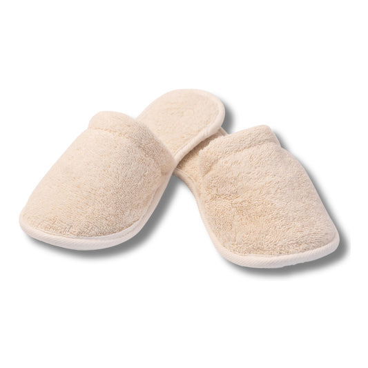 Eco Bath London Natural 100% Organic Cotton Ultra Soft Toweling Slippers - Made in Turkey