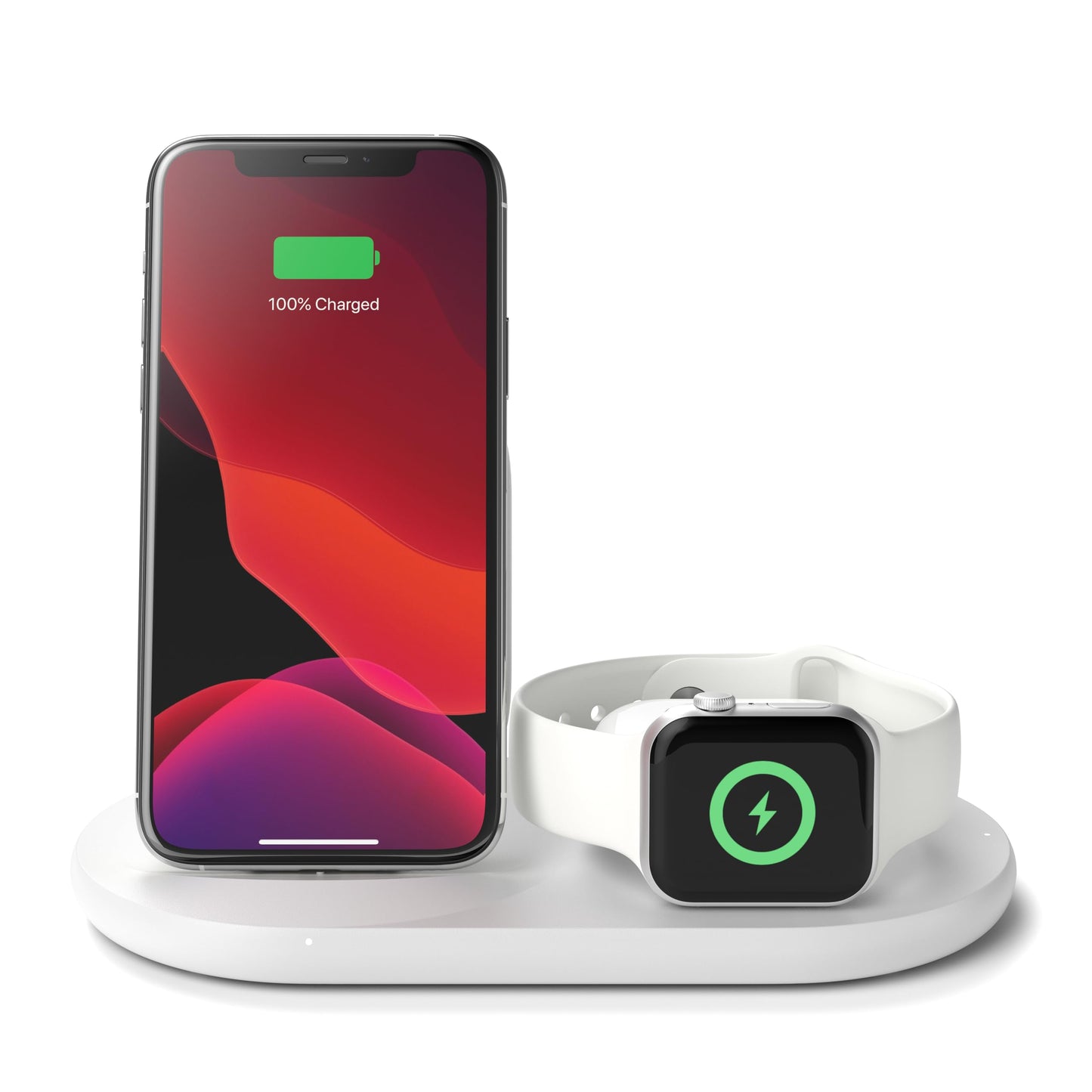 Belkin 3 in 1 Wireless 7.5W Charging Station for iPhone, Apple Watch and AirPods (White) - Made in Vietnam