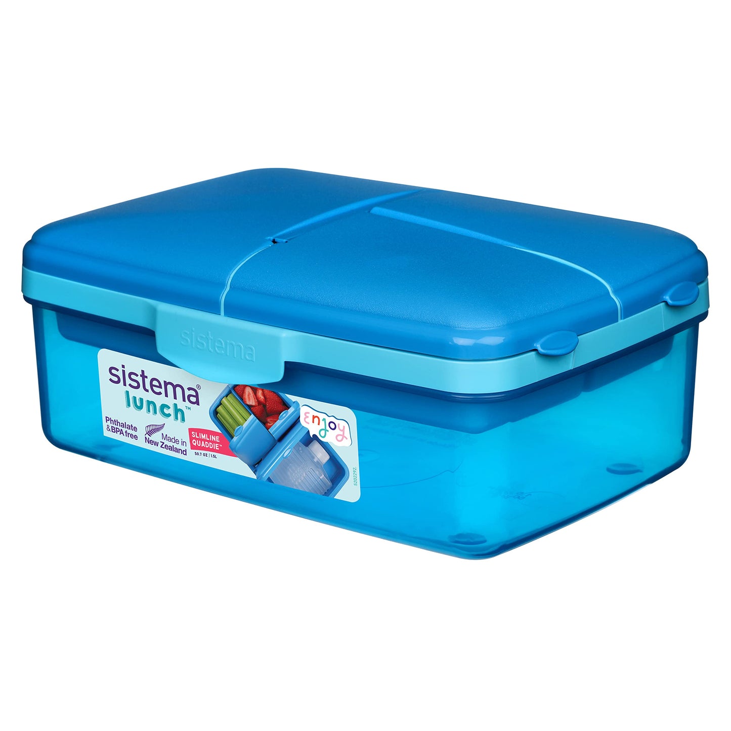 Sistema 1.5 L School Lunch Box with Compartments & Kids Water Bottle - Made in New Zealand