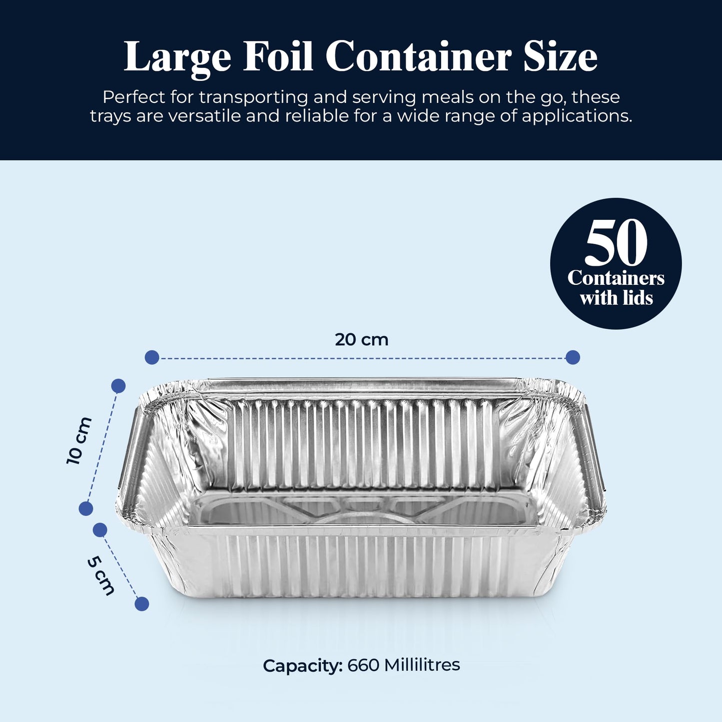 MARENT Large Aluminium FOIL Food CONTAINERS 50 pcs - Made in England