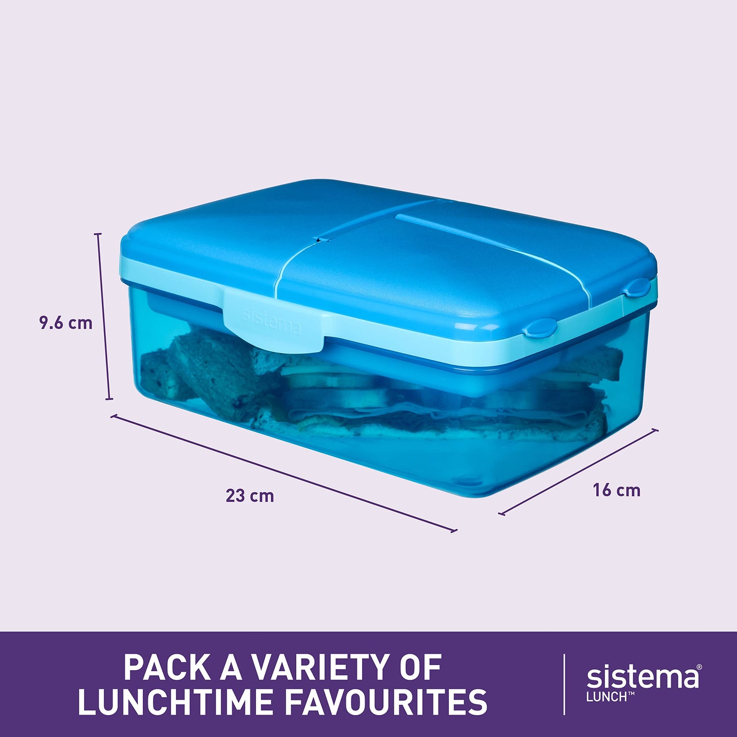 Sistema 1.5 L School Lunch Box with Compartments & Kids Water Bottle - Made in New Zealand