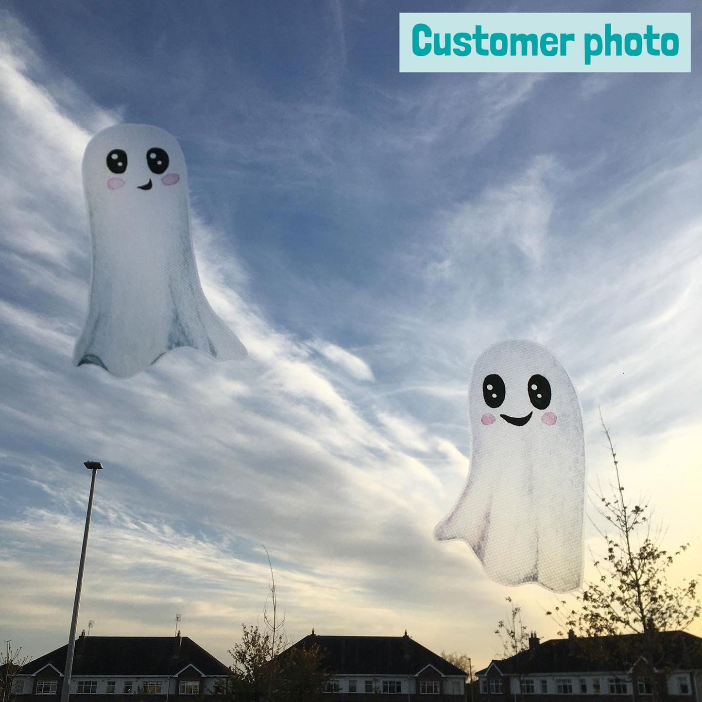 Halloween Ghost Window Stickers Reusable & Cleanly Removable (Cute Ghosts 3 Sheets) - Made in UK