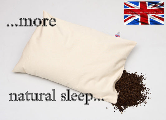 PERFECT PILLOW Organic Buckwheat Pillow 100% Vegan (40 x 30cm) - Made in UK