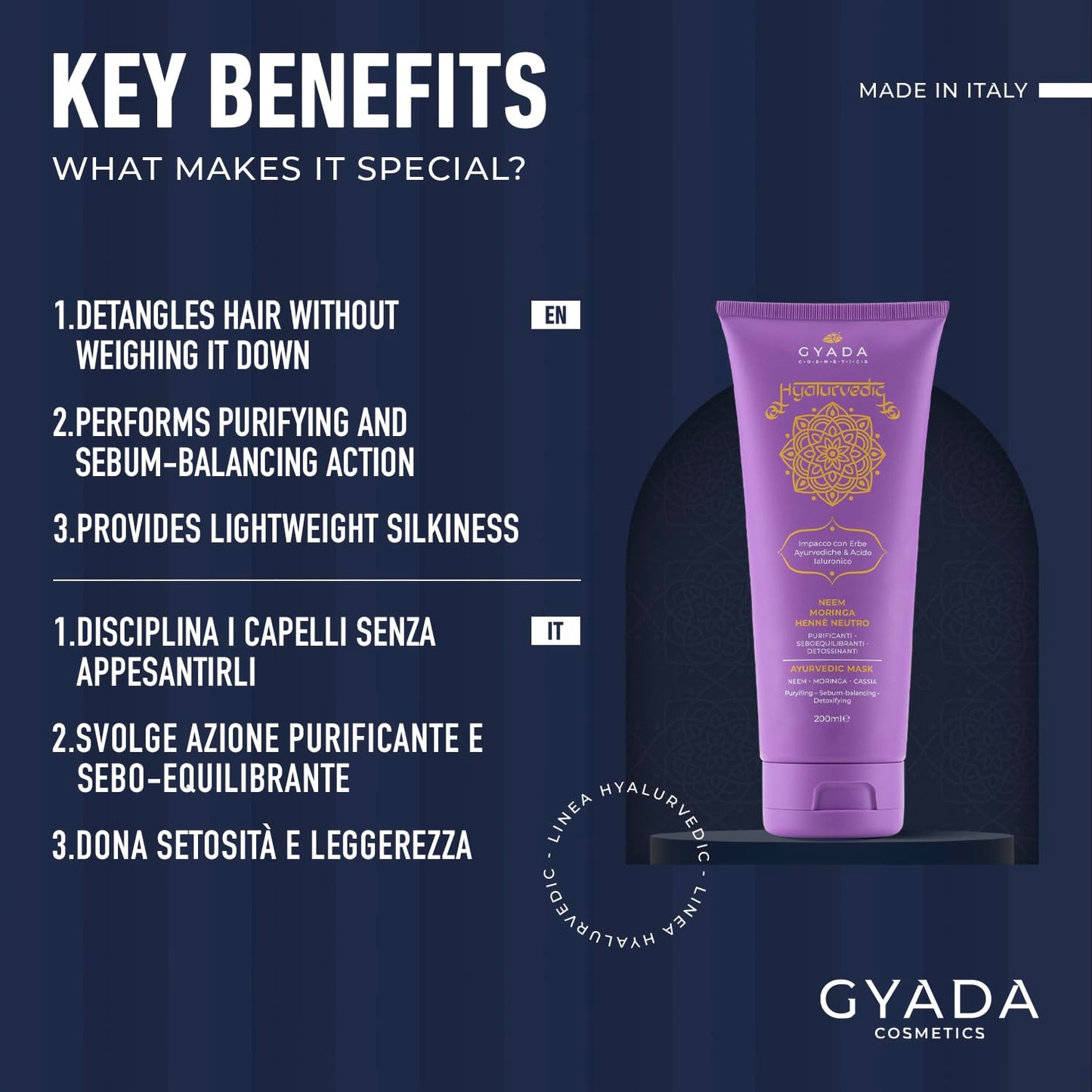 GYADA COSMETICS Professional Treatment for Oily Hair 200ml - Made in Italy