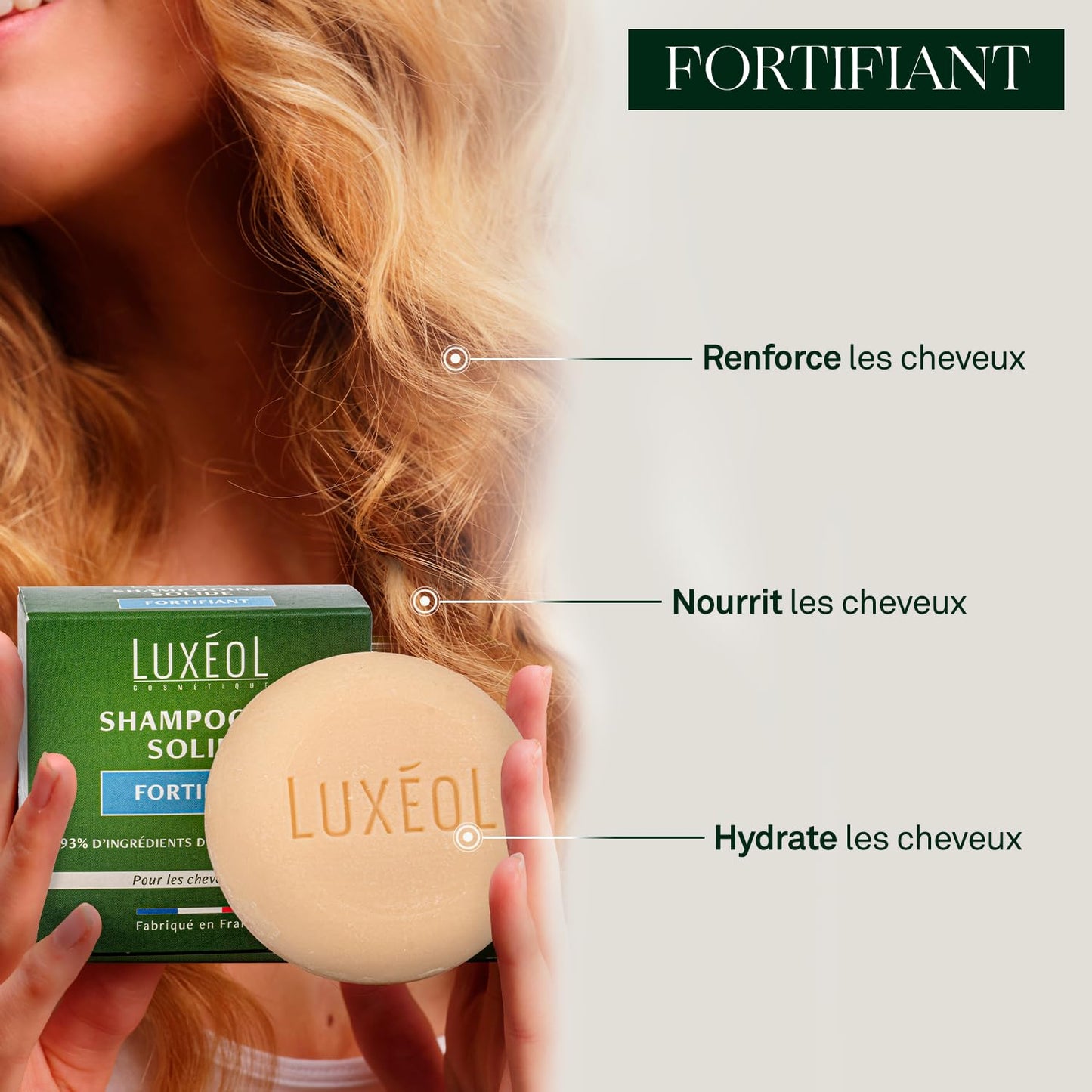 Luxéol Fortifying Solid Shampoo 75g - Made in France