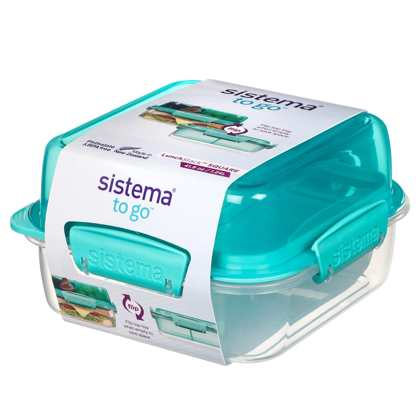 Sistema TO GO 1.24L Lunch Box with Compartments - Made in New Zealand