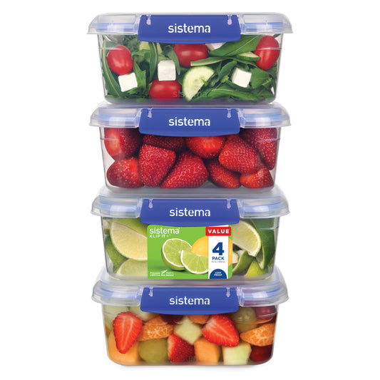 Sistema KLIP IT PLUS 1L Leakproof Food Storage Containers (4 Count) - Made in New Zealand