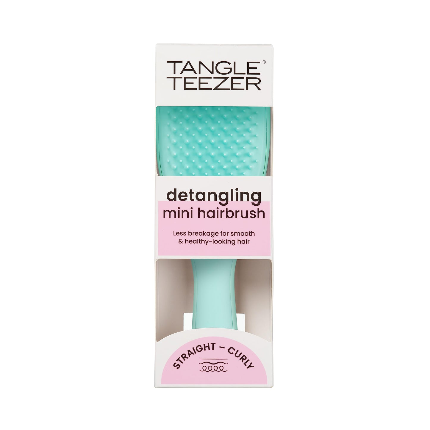 Tangle Teezer The Mini Wet Detangler Hairbrush for Wet & Dry Hair (Sea Green) - Made in UK