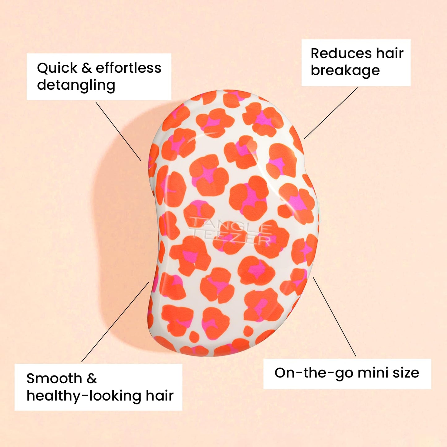 Tangle Teezer The Original Mini Detangling Hairbrush (Orange Safari) - Made in UK