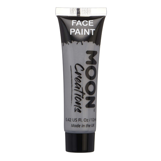 Moon Creations Face & Body Paint Tubes | Grey | 12ml - Made in UK