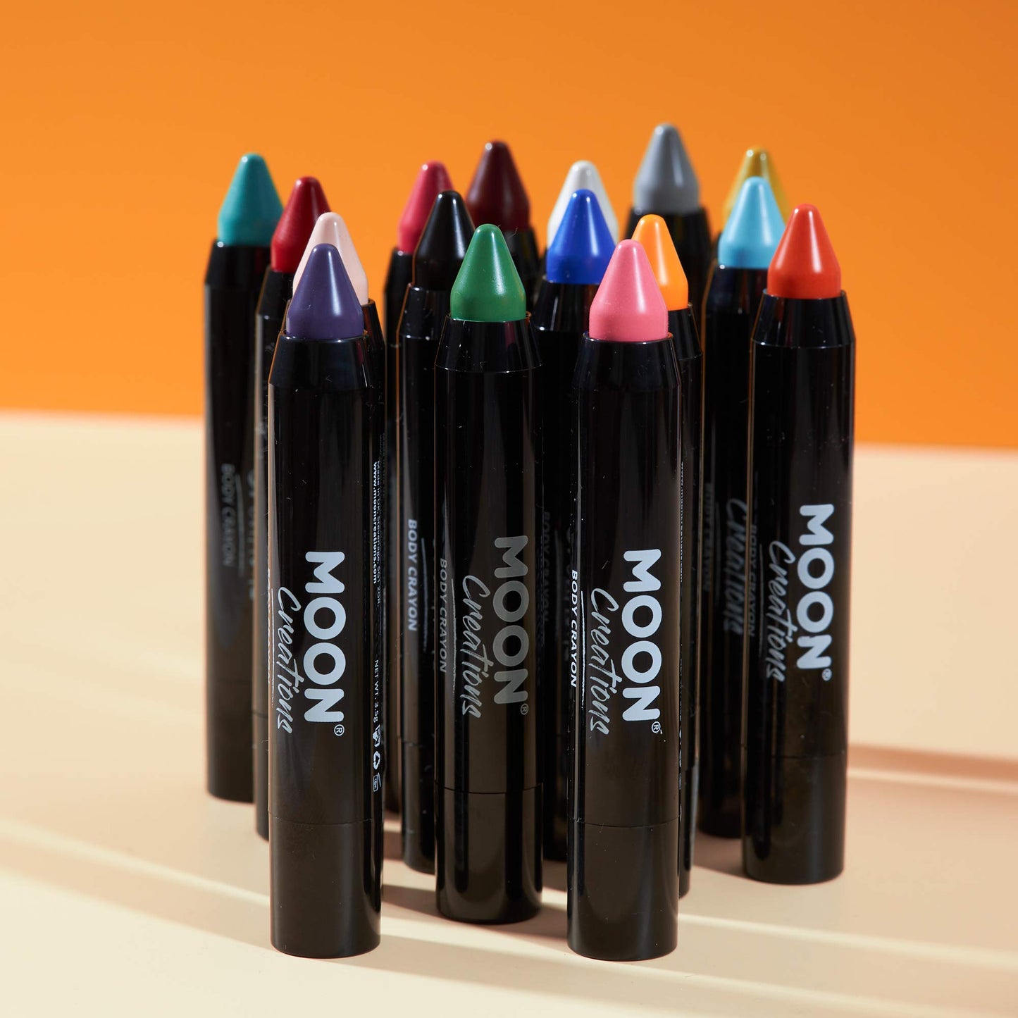 Moon Creations Face Paint Stick Body Crayons | Set of 16 | 3.2g - Made in UK