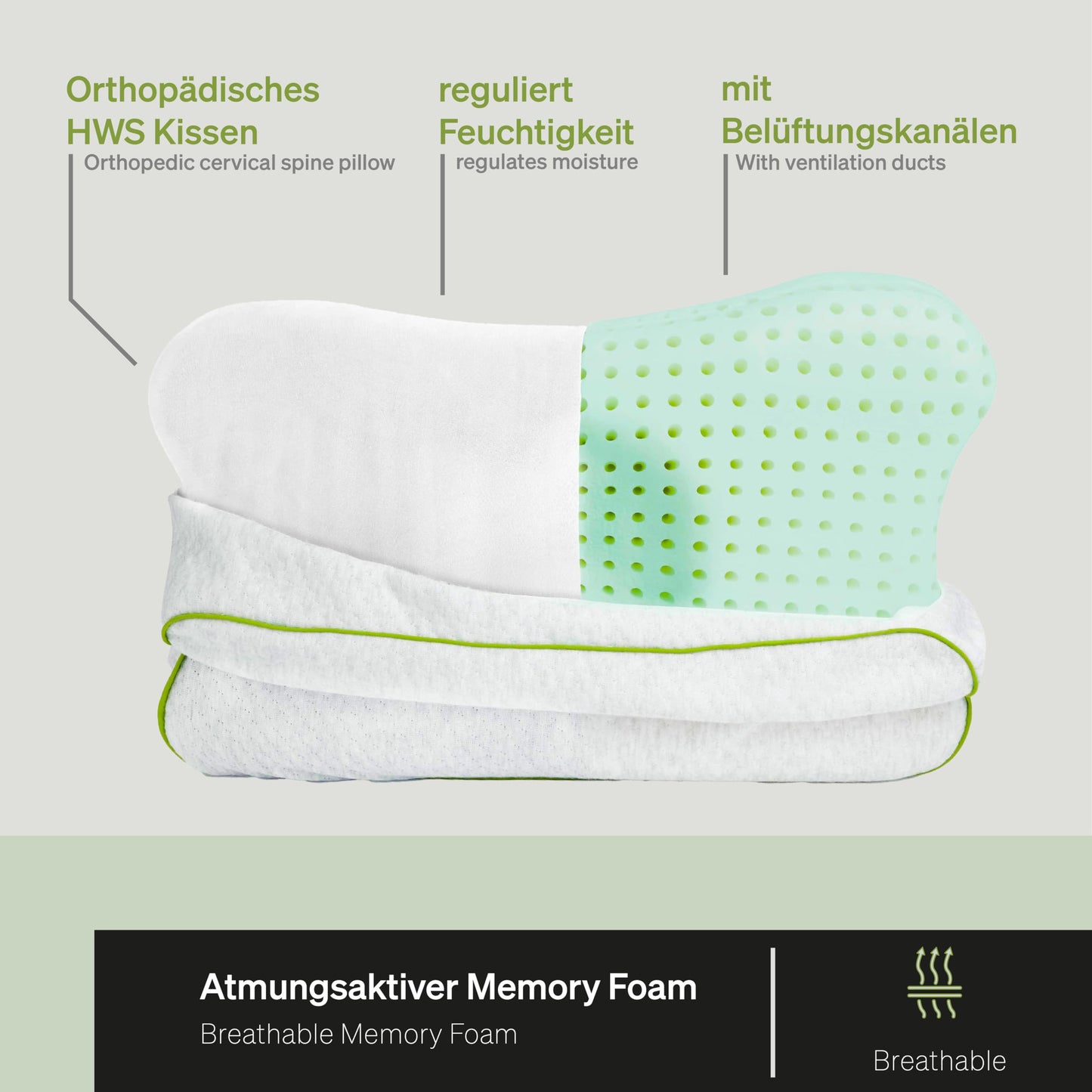 BLACKROLL Recovery Viscose Memory Foam Pillow - Made in Germany